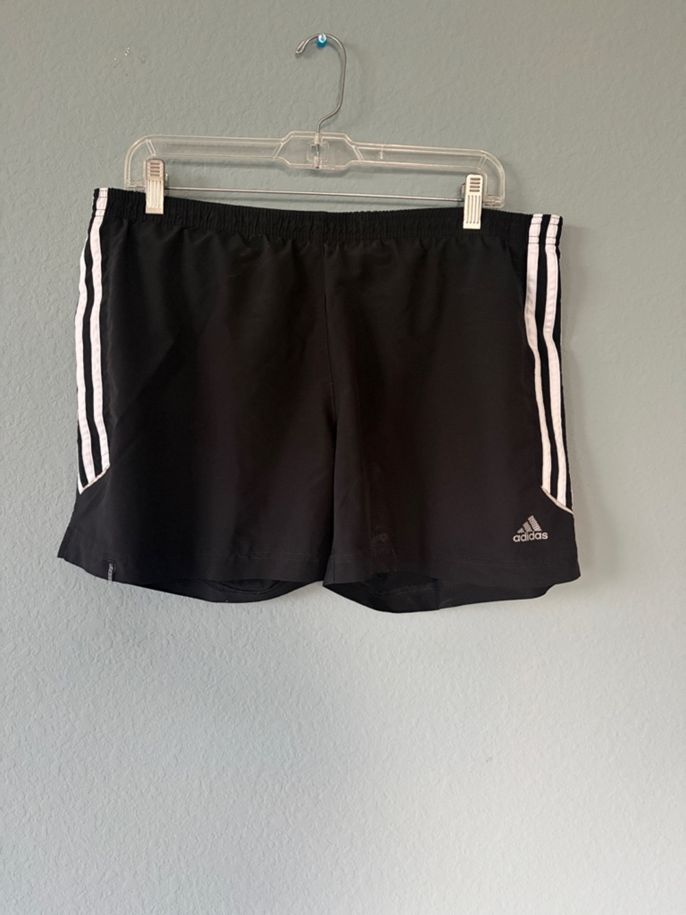 adidas Black Shorts with White Side Stripes